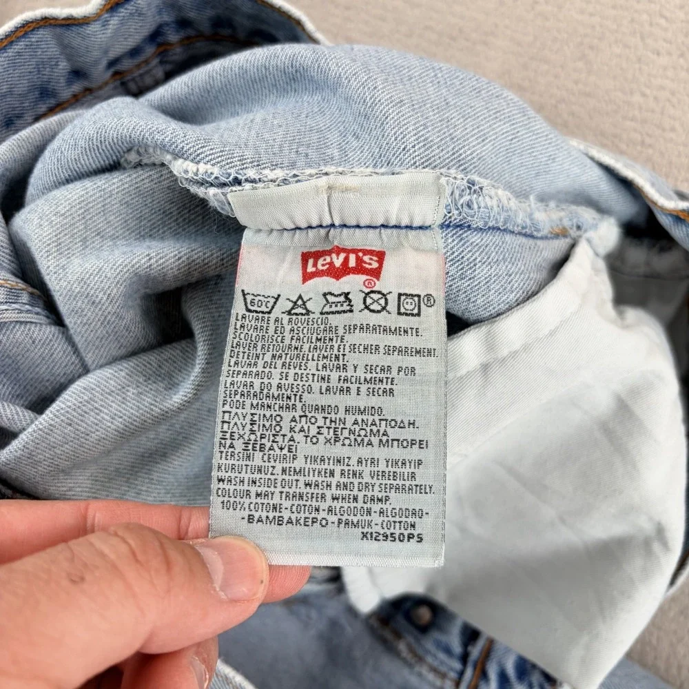 Vintage‎ Levis 501 Jeans Men 34x35 (Tag 36x36) Blue Denim Button Fly Made UK 80s